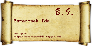 Barancsek Ida névjegykártya
