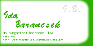 ida barancsek business card